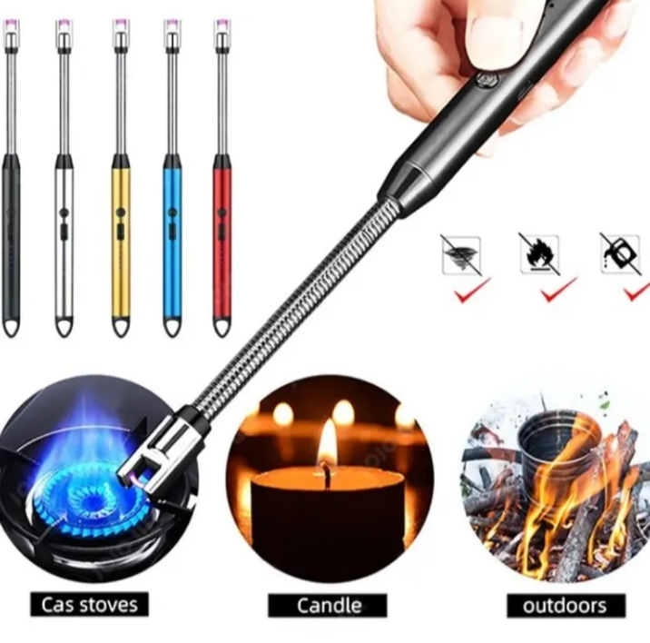 0-1_1726837903.jpg USB Rechargeable Flameless Arc Lighter | Flexible & Windproof Electric Wand Lighter - Image 5