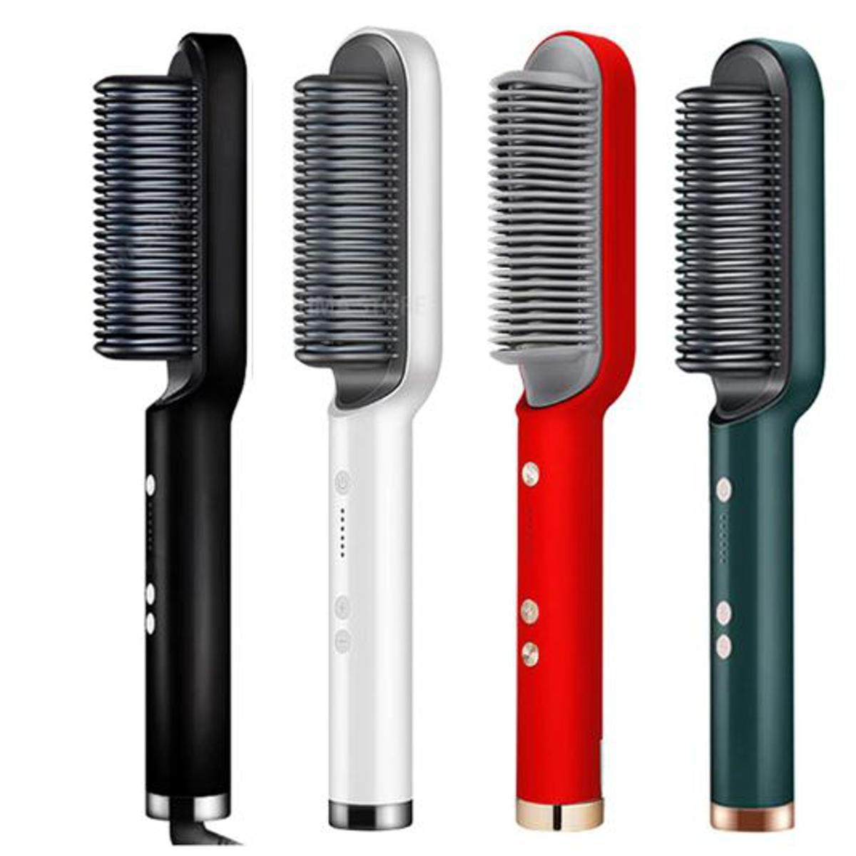 0-8_1727332308.jpg Hair Straightener Brush & Styler | Model 909 | Fast Heating Electric Straightening Comb - Image 6