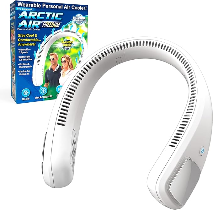 1-11_1746347174.jpg Arctic Air Freedom Wearable Neck Fan & Air Purifier | USB Rechargeable 3-Speed Personal Cooler for Indoor Outdoor Travel - Image 5