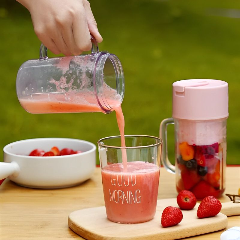 1-1_1726841266.jpg Crusher Juicer 2-in-1 Mini Portable Blender | USB Rechargeable | 6-Blade High-Speed Juicer | Random Color - Image 3