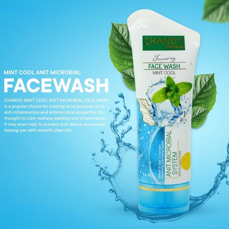 12_1758828060.webp Face Wash | Chando Naturals Mint Cool Anti-Microbial Face Wash 100ml Daily Cleanser for Oily and Acne-Prone Skin