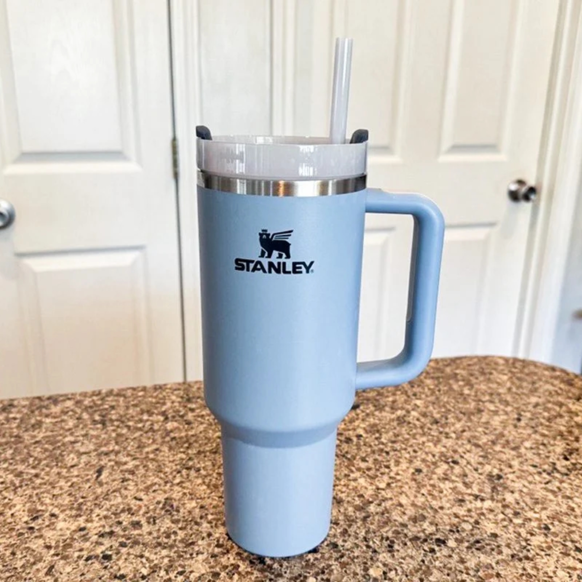 17_1757936140.jpg Light Blue Stanley 40 Oz Stainless Steel Tumbler | Leak-Proof Vacuum Insulated Travel Mug | Hot & Cold - Image 3