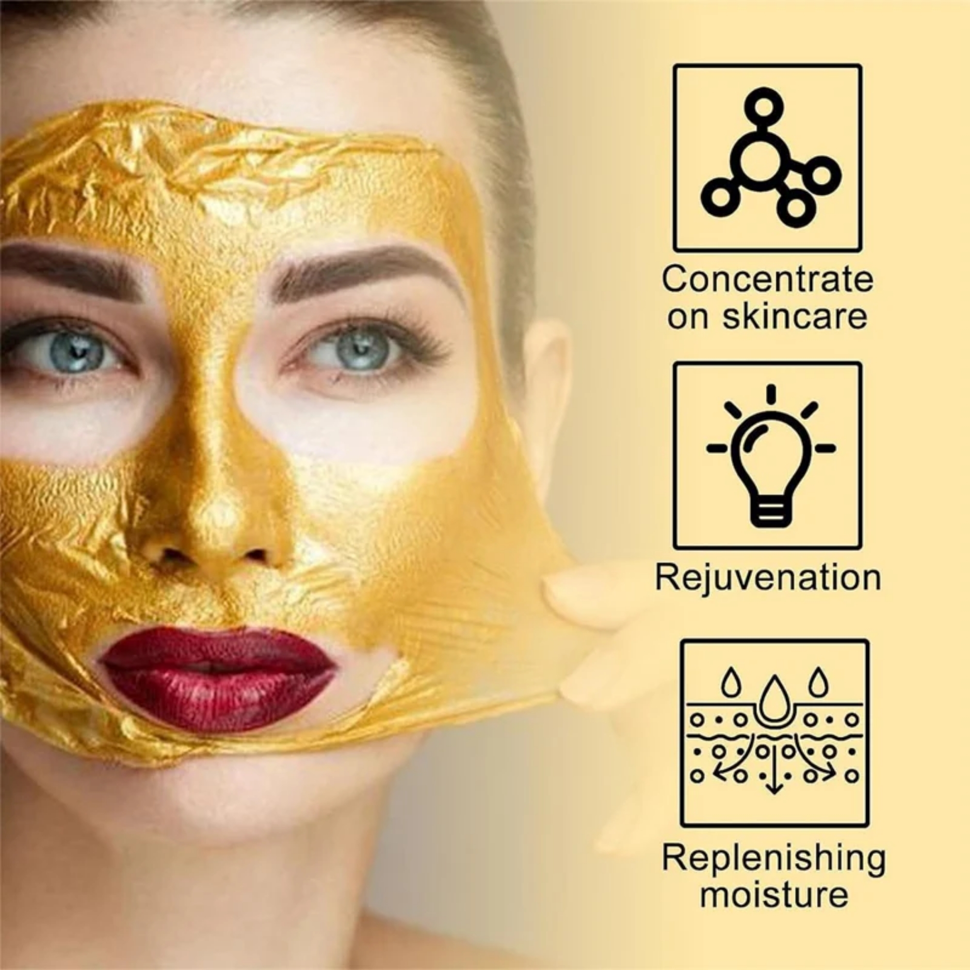 18_1758004194.jpg Retinol Snake Venom Peptide Gold Mask | Anti-Aging Moisturizing Brightening Skincare Cream 100g - Image 3