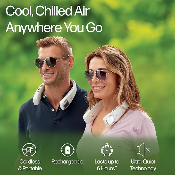 2-3_1746347175.jpg Arctic Air Freedom Wearable Neck Fan & Air Purifier | USB Rechargeable 3-Speed Personal Cooler for Indoor Outdoor Travel - Image 4