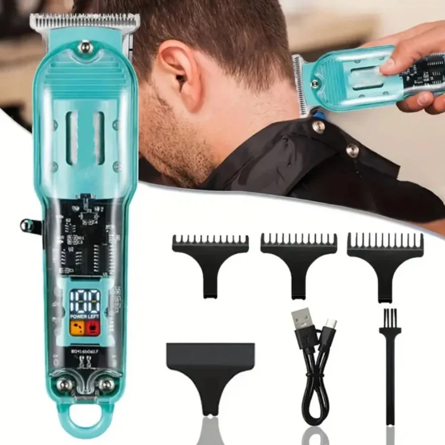 2_1756135161.webp Daling Transparent LCD Electric Hair Trimmer | USB Rechargeable | Professional Grooming | FR-D-8268 - Image 6