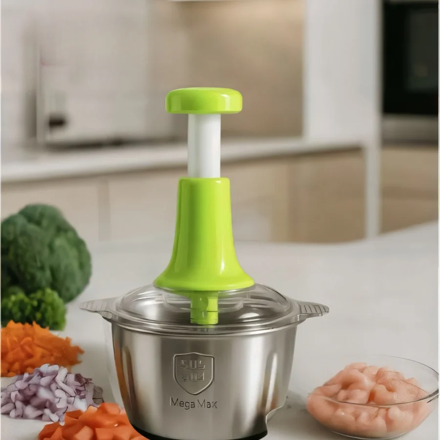 2_1756138472.webp 2L Manual Food Chopper | Stainless Steel Bowl & 4 Sharp Blades - Image 3
