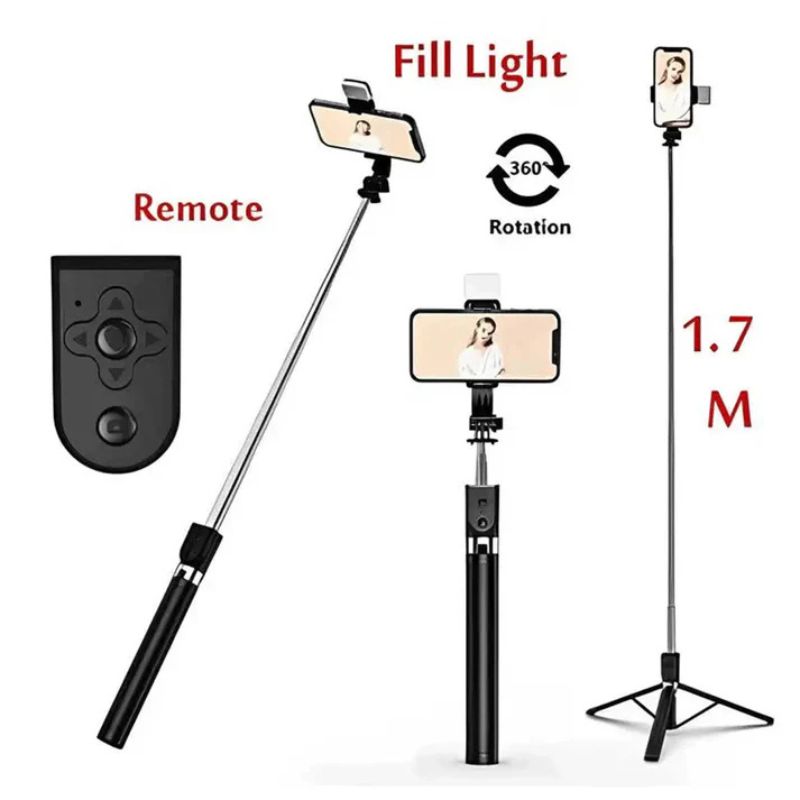 3_1740132638.jpg NeePho P170S Selfie Stick Tripod | Extendable , Bluetooth Remote, Universal Smartphone Mount | Durable Metal Build & Lightweight Design - Image 11