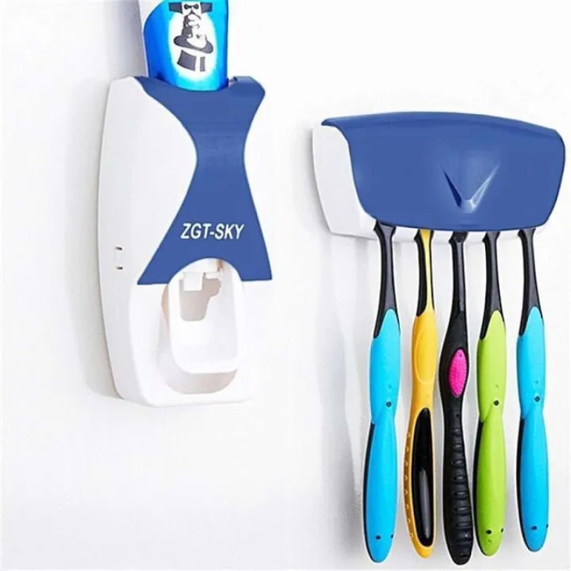 Automatic Toothpaste Dispenser Set with Wall-Mounted Toothbrush Holder | Touch-Free Bathroom Organizer - Image 5