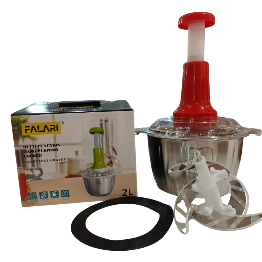3_1756138473.webp 2L Manual Food Chopper | Stainless Steel Bowl & 4 Sharp Blades - Image 2