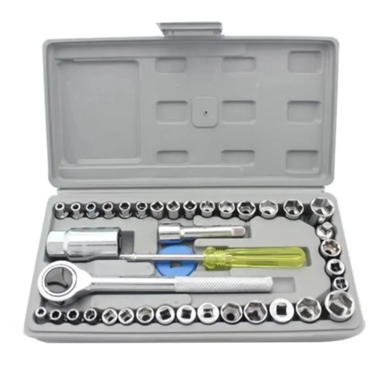 3_1756731487.webp 40pcs Aiwa Socket Wrench Tool Kit | Durable Stainless Steel Multi-Purpose Repair Set - Image 6