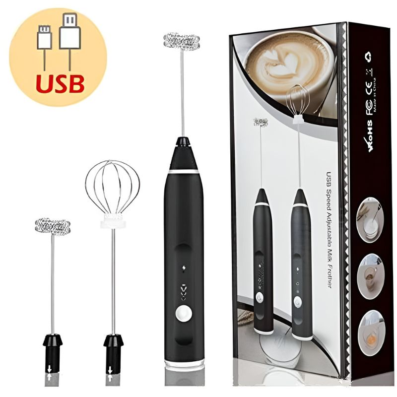 4_1738735764.jpg Rechargeable Electric Coffee Frother & Egg Beater | High-Speed Handheld Mixer with USB Charging - Image 2