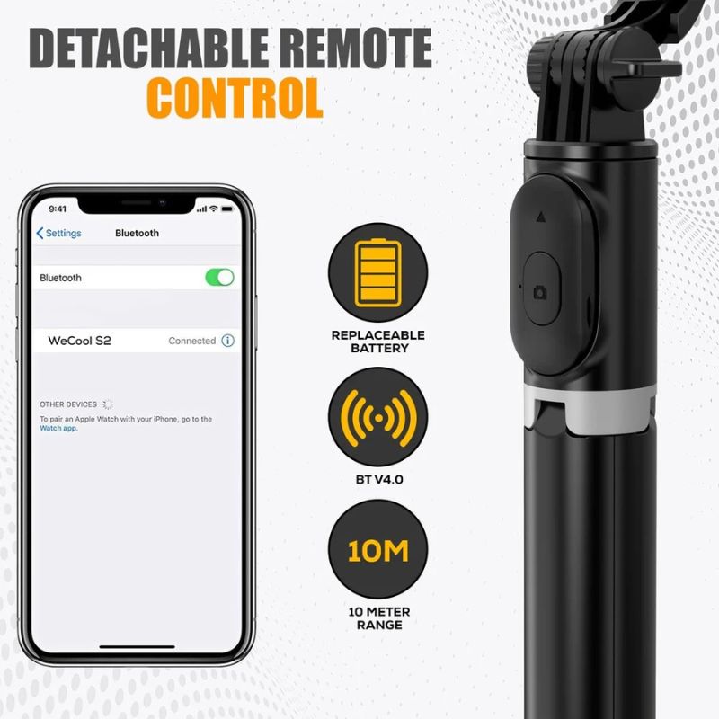 4_1740132639.jpg NeePho P170S Selfie Stick Tripod | Extendable , Bluetooth Remote, Universal Smartphone Mount | Durable Metal Build & Lightweight Design - Image 10