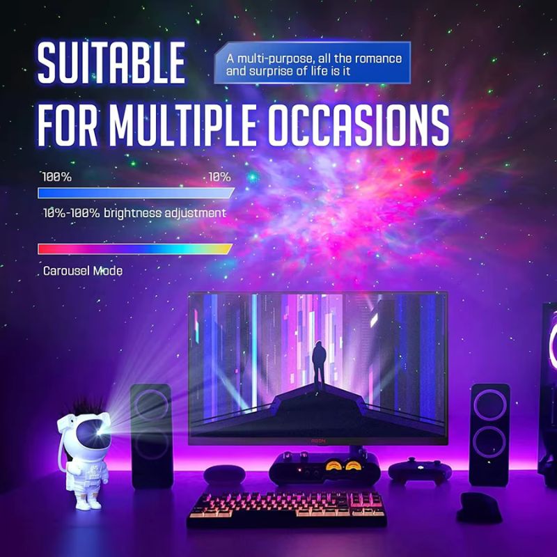 4_1740135742.jpg Astronaut Star Projector Night Light | Bring the Galaxy to Your Room | LED Nebula & Starry Sky Projection - Image 6