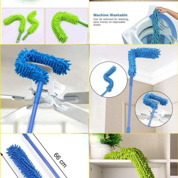 5-1_1727561637.jpg Flexible Micro-Fiber Duster With Telescopic Stainless Steel Handle | Fan & Home Cleaning | Random Colors - Image 6