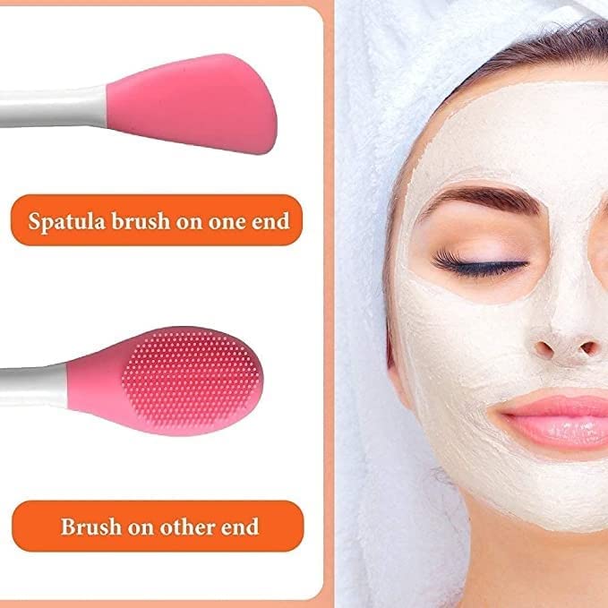 Version 1.0.0 Double Ended Silicone Face Mask & Cleansing Brush | Soft Reusable Skincare Applicator | Pack of 2 - Image 6