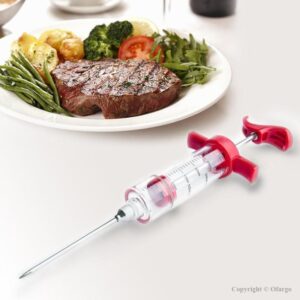 meat injector syringe for bbq grill premium portable turkey injector kit for smoker marinades injectors for meat.