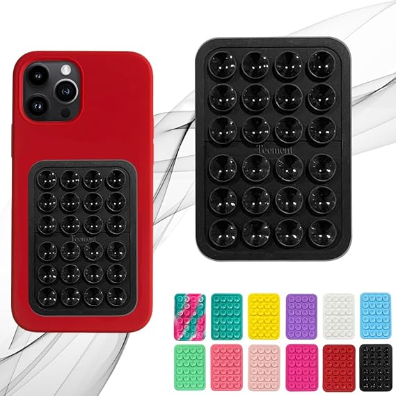 61CZ1wv1ArL._AC_SX569__1728553006.jpg Stick & Grip Suction Cup Phone Holder | Reusable Silicone Pad | Random Color - Image 3