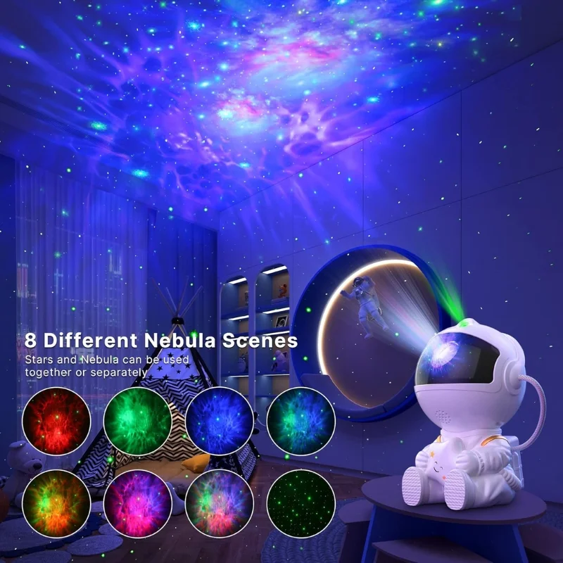 6_1755605803.webp Mini Astronaut Galaxy Projector | Star & Nebula Night Light with Remote Control | Astronaut Galaxy Lamp - Image 4