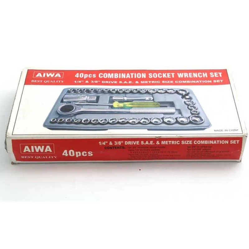 6_1756731487.webp 40pcs Aiwa Socket Wrench Tool Kit | Durable Stainless Steel Multi-Purpose Repair Set - Image 3