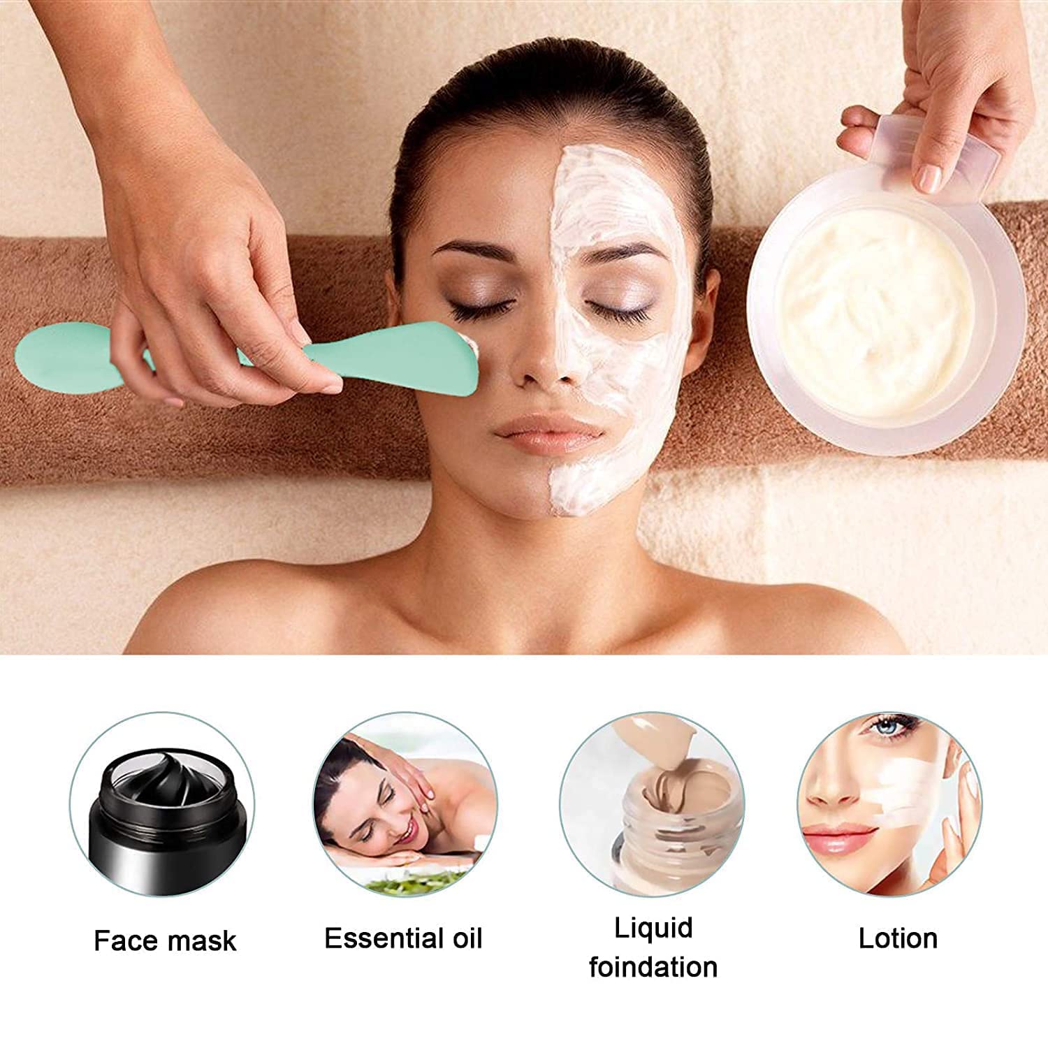 710zTHWGkxL._SL1500__1731165171.jpg Double Ended Silicone Face Mask & Cleansing Brush | Soft Reusable Skincare Applicator | Pack of 2 - Image 2