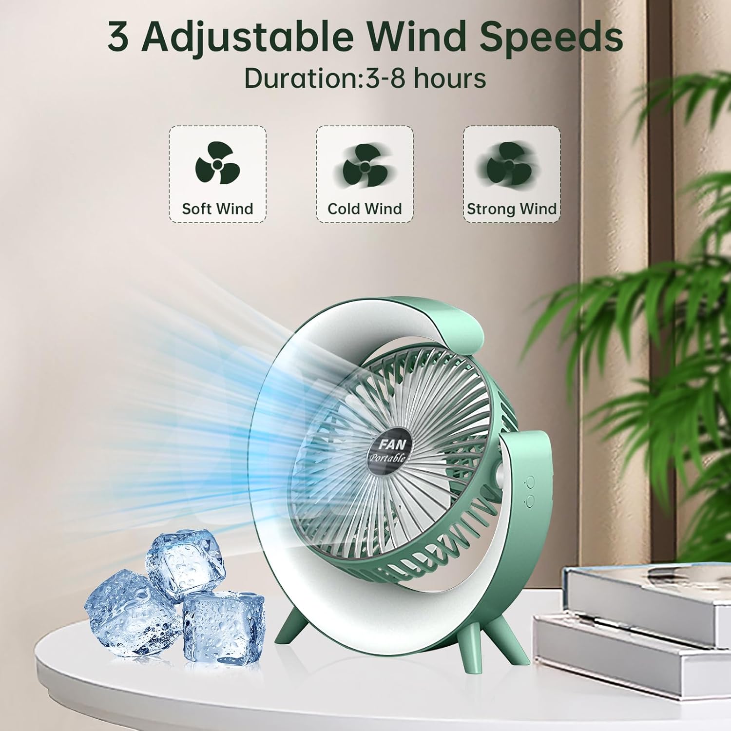 71A0yZCzh0L._AC_SL1500__1748113633.jpg Colorful USB Rechargeable Desktop Fan | Silent Cooling, LED Ambient Light, 3-Speed Rotation - Image 9