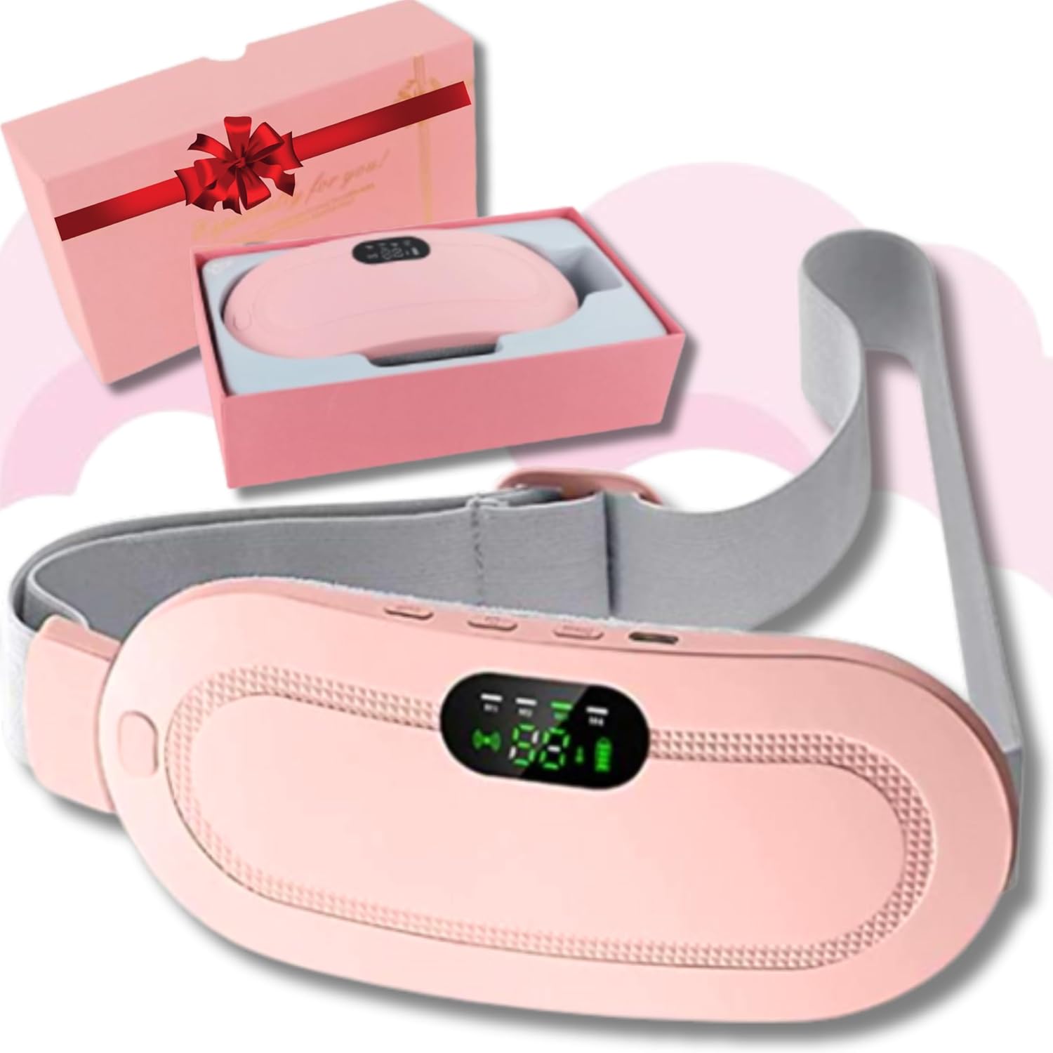 71xQAQjHFFL._AC_SL1500__1744066341.jpg Digital Period Heating Pad & Vibrating Belt | 3 Heat Levels, 4 Massage Modes | Fast Relief for Menstrual Cramps - Image 6
