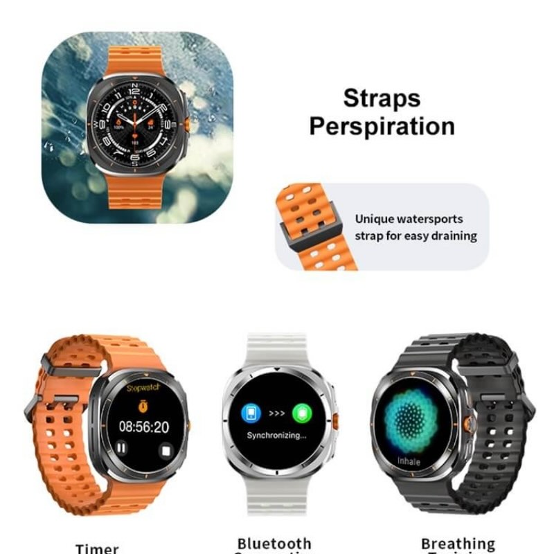 Products 800x800 - 7 TF7 Ultra Smart Watch | Metal Body, AMOLED Display, Bluetooth Calling, Fitness & Health Tracker - Image 2