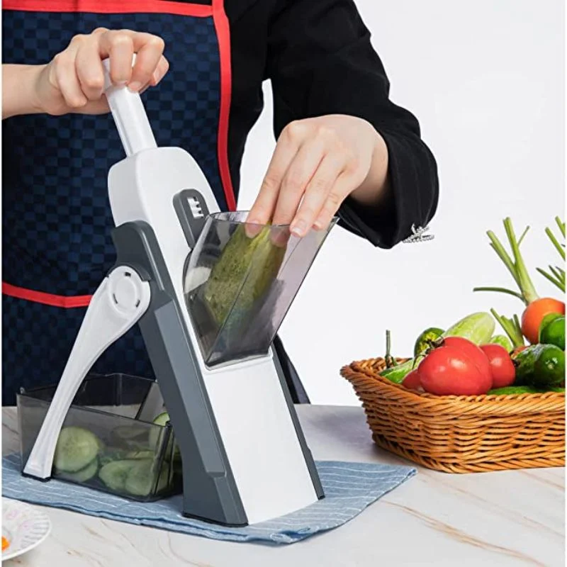 Brava Spring Vegetable Slicer Chopper | Manual Mandoline Cutter Grinder | Multi-Function Fruit & Vegetable Slicer - Image 4