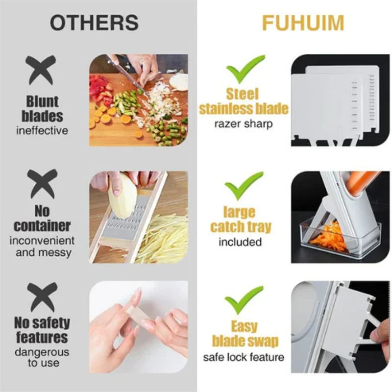 Brava Spring Vegetable Slicer Chopper | Manual Mandoline Cutter Grinder | Multi-Function Fruit & Vegetable Slicer - Image 8