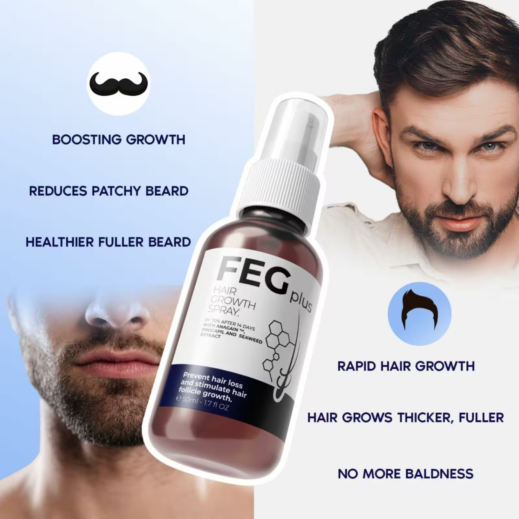 Feg7_1757932805.jpg FEG Plus Hair Growth Spray 50ml | Anti-Hair Loss & Regrowth Solution - Image 7