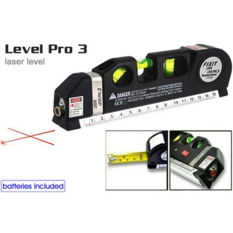 ProductImage18_1753448246.jpg Laser Level Pro3 Multipurpose Tool | Vertical, Cross Line & Measuring Tape with Rulers - Image 6