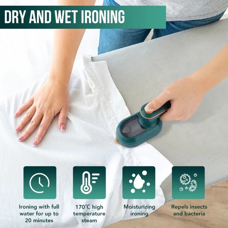 ProductImage31_1753690499.jpg Portable Mini Steam Iron | Handheld Garment Steamer Wrinkle Remover Travel-Friendly - Image 2