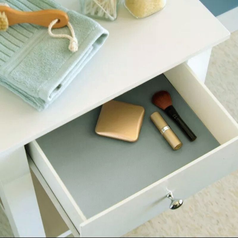 ProductImage68_1754400622.jpg Anti-Slip Fridge & Shelf Mat | Waterproof Washable Liner for Kitchen Drawers Cabinets | Light Grey - Image 2