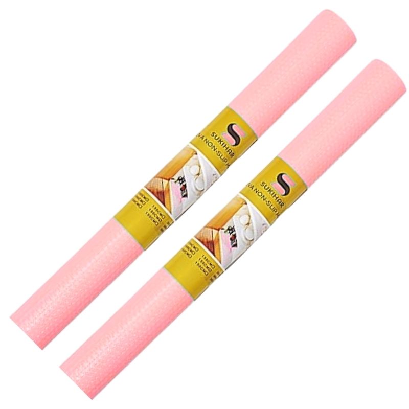 ProductImage83_1754654719.jpg Anti-Slip Fridge & Shelf Mat | Waterproof Washable Liner for Kitchen Drawers Cabinets | Pink - Image 3