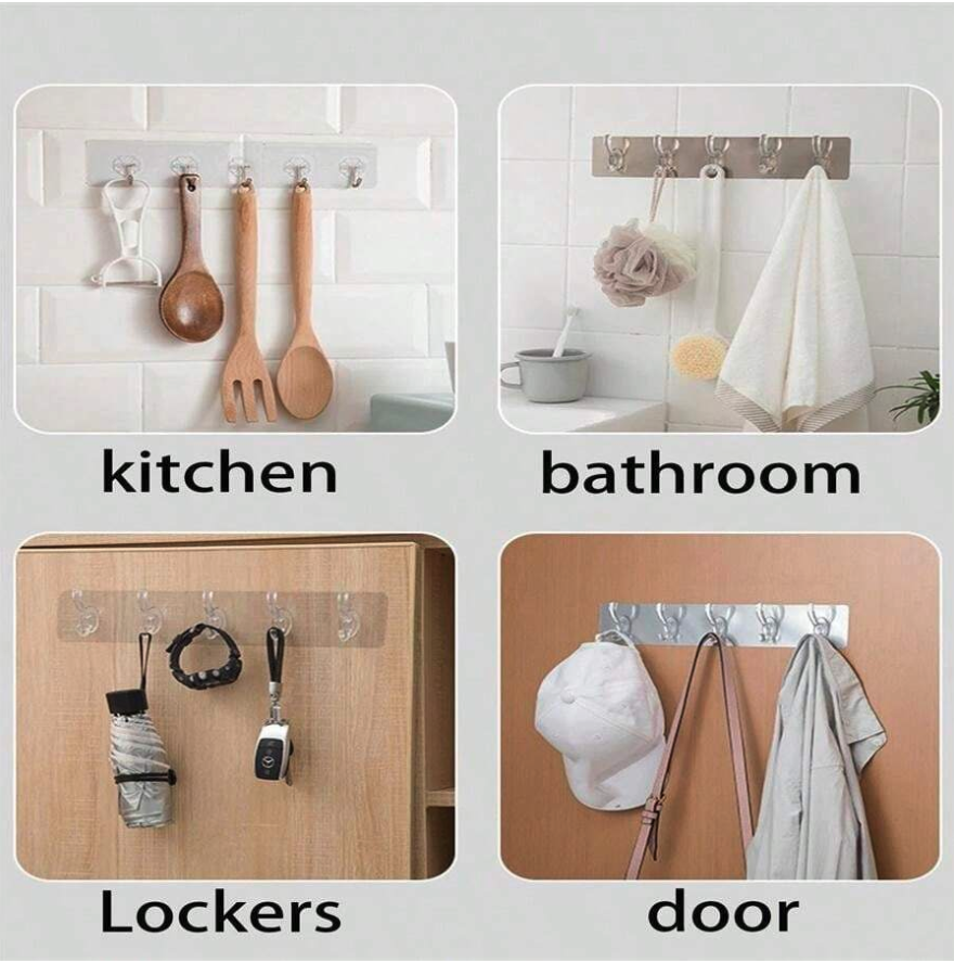 Screenshot2024-10-14at6.03.38-PM_1728911435.png 6-in-1 Heavy-Duty Self-Adhesive Wall Hooks | Waterproof Transparent Hooks - Image 3