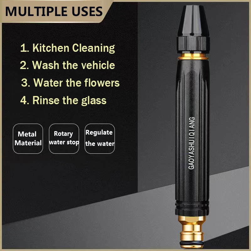 Ua7ae57816e47421fbcceff8e281a4cceo_1726911521.webp Plastic High Quality Black Nozzle | Spray Nozzle For Car, Watering Flowers, Washing Glass, Water Column | Tap Nozzle High Pressure - Image 4