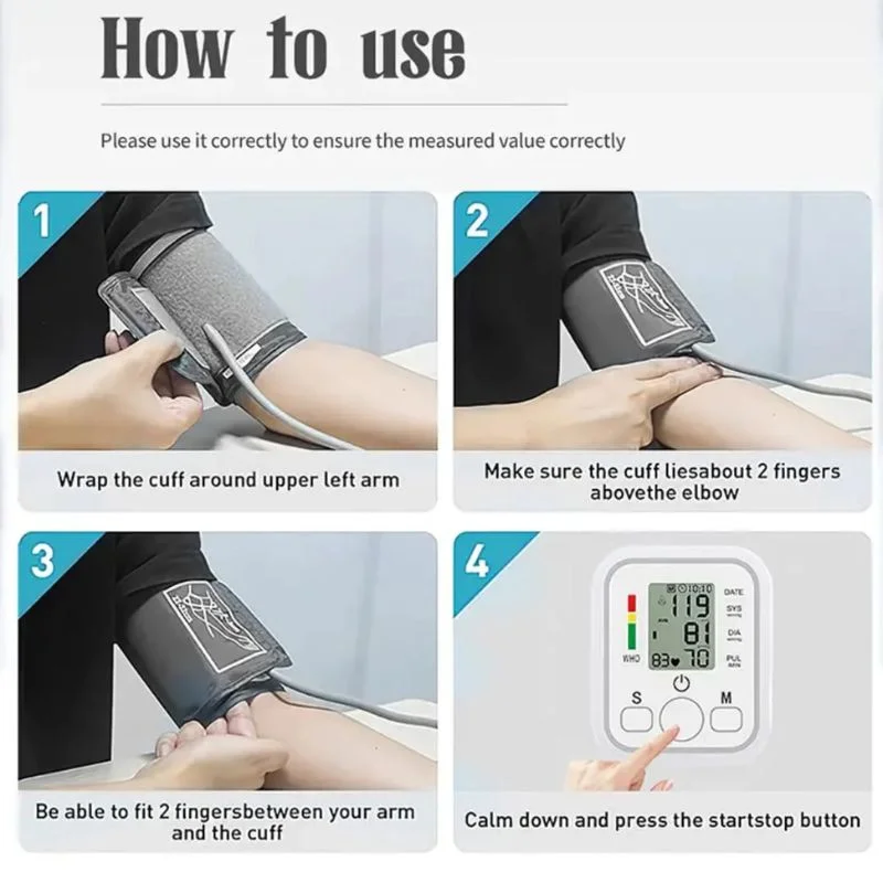 digital blood pressure monitor | upper arm automatic bp machine with large lcd display, memory storage & voice function for home monitoring digital blood pressure monitor | upper arm automatic bp machine with large lcd display, memory storage & voice function for home monitoring