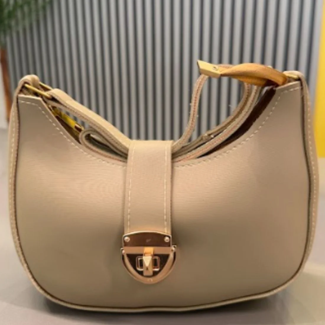 Untitleddesign12_1756470734.webp Crescent Leather Luxury Shoulder Bag for Women | Skin Color - Image 3