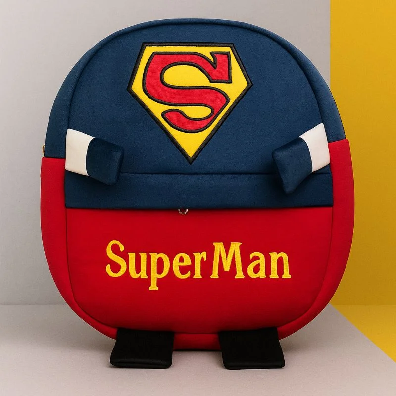 Untitleddesign38_1756551085.webp Cute Plush Superman Character Backpack | Stuffed School Bag & Gift for Kids - Image 3