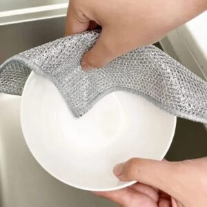 10 Dish Washing Cleaning Cloth | Metal Wire Dish Cleaning Cloth | Durable, Scratch-Free Scrubbing for Kitchen Surfaces
