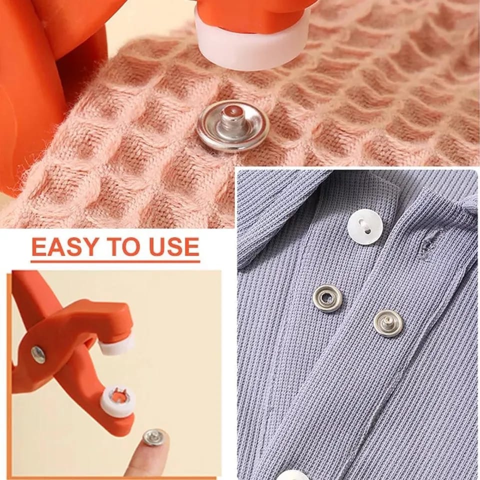 Tich Button Machine Plier with 25 Plastic Snap Buttons | DIY Sewing & Craft Tool - Image 3