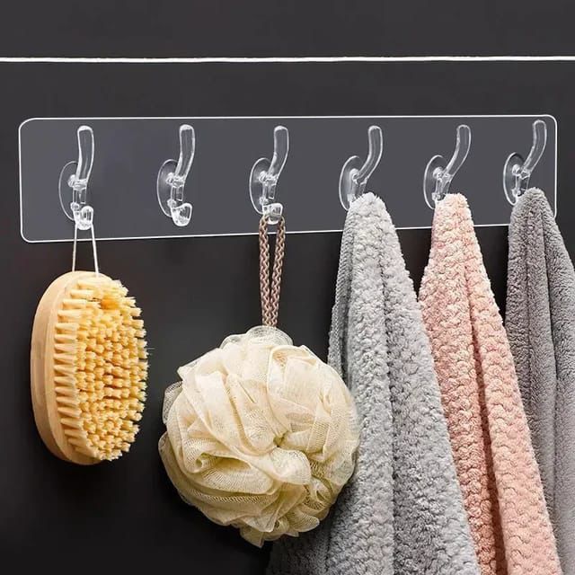 WhatsAppImage2024-10-01at13.42.02_1728911435.jpg 6-in-1 Heavy-Duty Self-Adhesive Wall Hooks | Waterproof Transparent Hooks