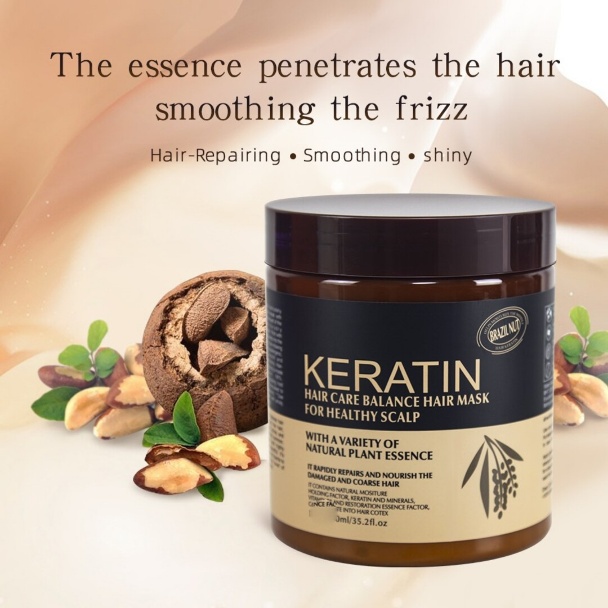 keratinmask2_1758025941.jpg Brazil Nut Keratin Hair Mask 500ml | Nourishing, Strengthening & Smoothing Hair Treatment - Image 5