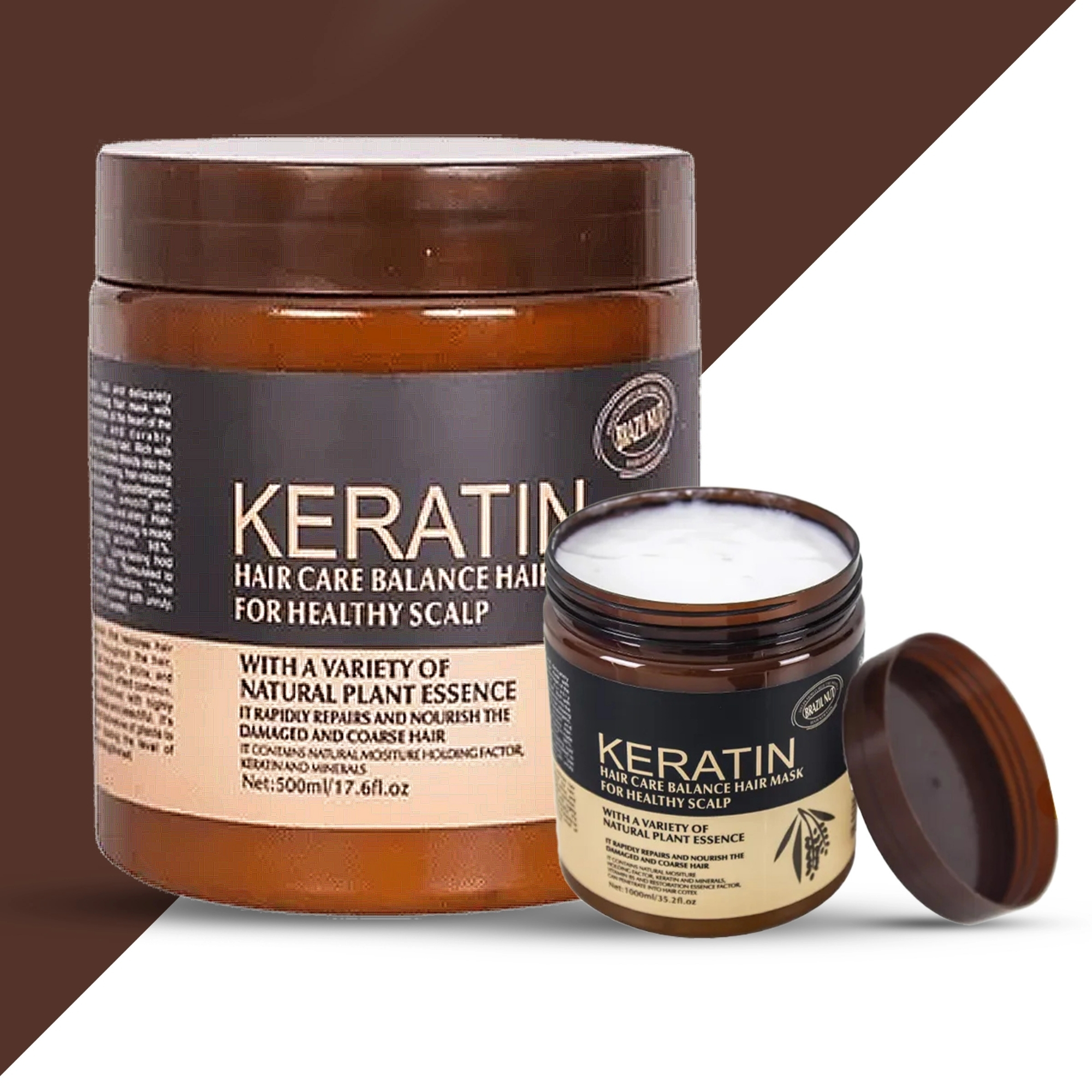 keratinmask8_1758025944.jpg Brazil Nut Keratin Hair Mask 500ml | Nourishing, Strengthening & Smoothing Hair Treatment - Image 9