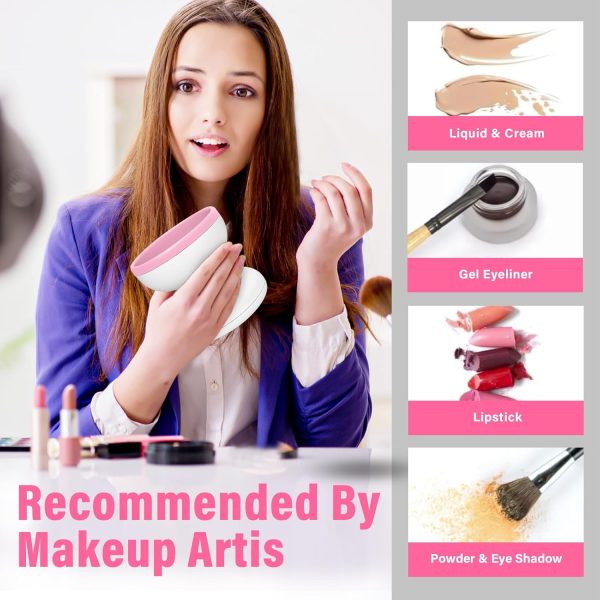 makeup-brush-cleaner-machine-electric-makeup-brush-cleanerrandom-color-4_1730534833.jpg Electric Makeup Brush Cleaner Machine | Automatic USB Rechargeable Brush Washer | Gentle Silicone Cleaning - Image 5