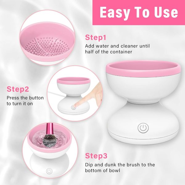 makeup-brush-cleaner-machine-electric-makeup-brush-cleanerrandom-color-7_1730534833.jpg Electric Makeup Brush Cleaner Machine | Automatic USB Rechargeable Brush Washer | Gentle Silicone Cleaning - Image 2