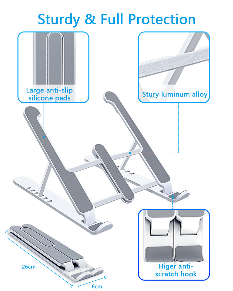 Plastic Foldable & Portable Laptop Stand | Lightweight Adjustable Laptop Holder - Image 5