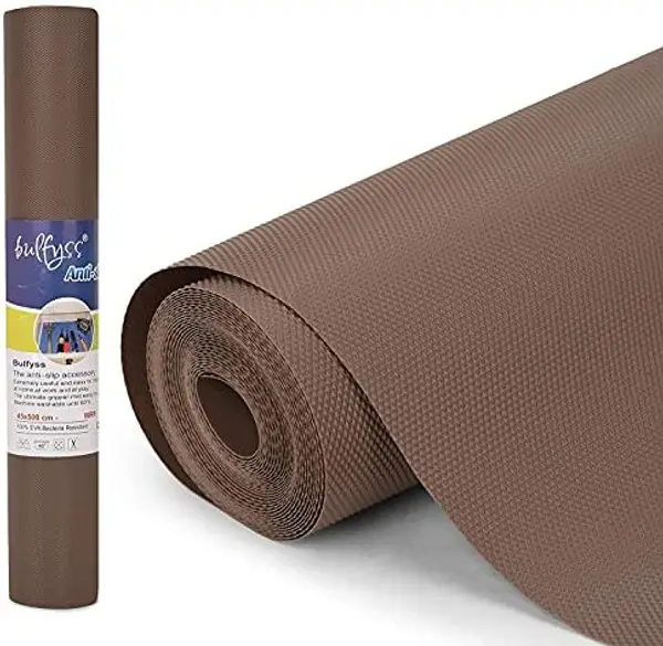 Anti-Slip Fridge & Shelf Mat | Waterproof Washable Liner Drawers Cabinets | Brown - Image 3