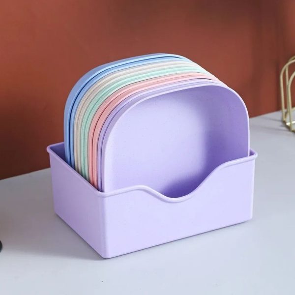Food Grade Plastic Dining Plates | 10 pcs Elliptical Spit Bone Plate Set - Image 5