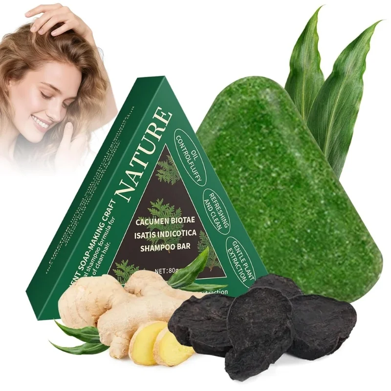 Nature Triangle Shampoo Bar | Plant-Based Herbal Hair Growth Soap | Calming, Strengthening & Eco-Friendly - Image 9
